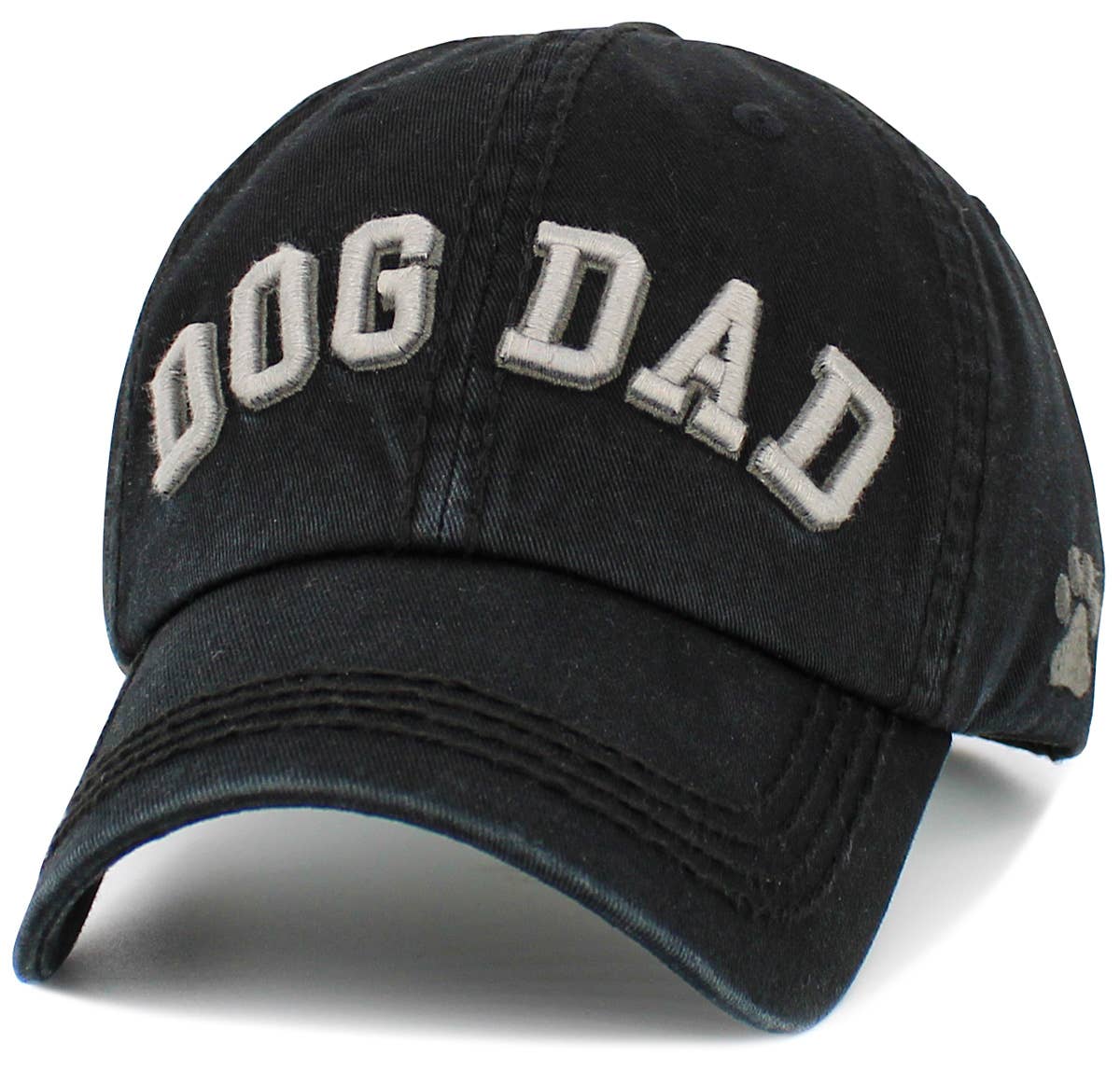 Dog Dad Washed Vintage Ballcap: BLK