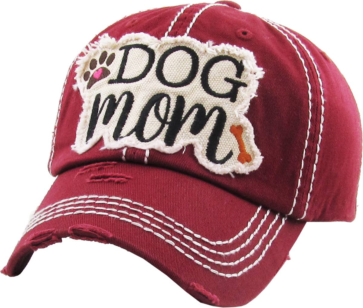 DOG MOM WASHED VINTAGE BALLCAP: STN
