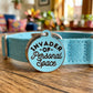 Funny Dog Charm & Pet ID Tag - Invader Personal Space *Blue: Collar Charm (backside blank) / Large 1.25"