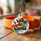 Funny Dog Charm & Pet ID Tag - I Bark at Cunts *Rainbow: Small 1" / Collar Charm (Blank Backside)