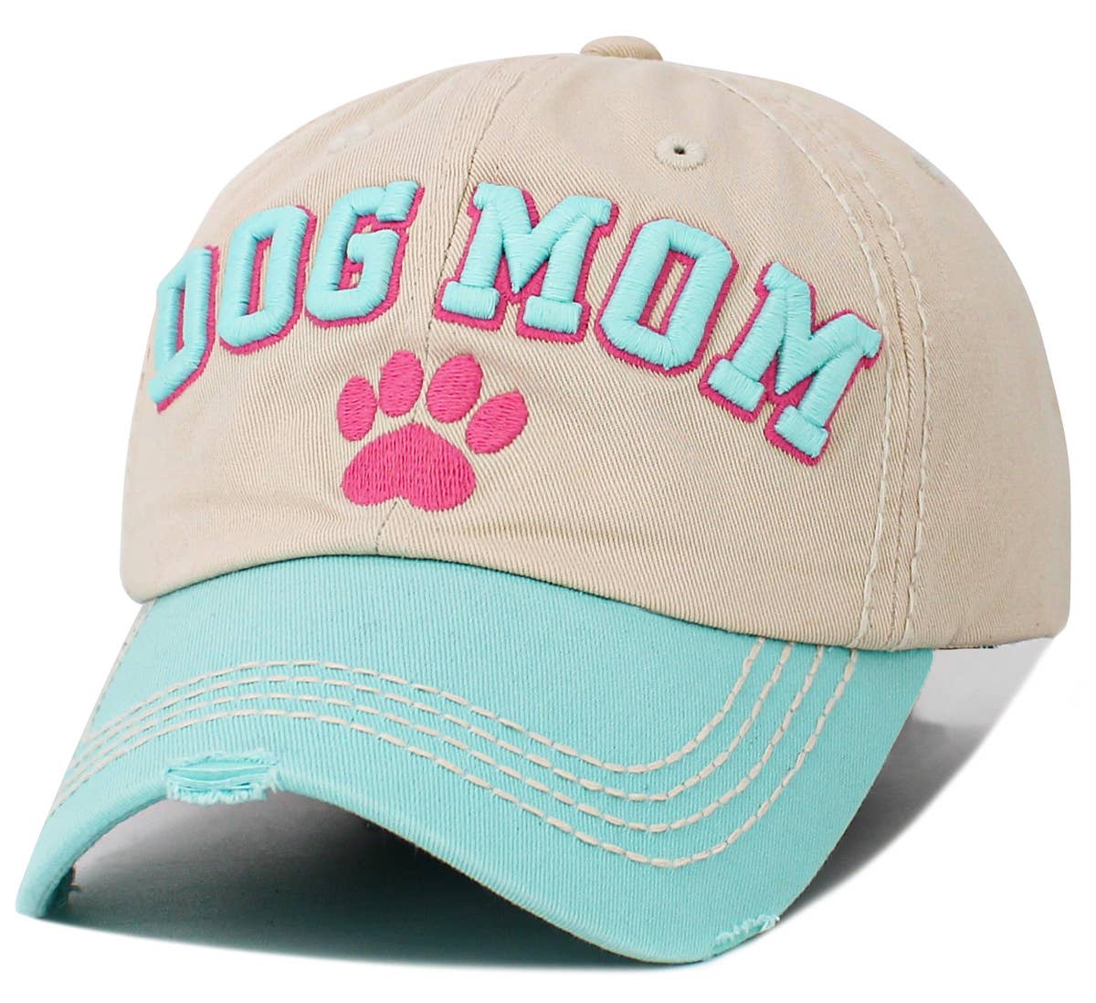 Dog Mom Paw Vintage Ballcap: NAT-LEO
