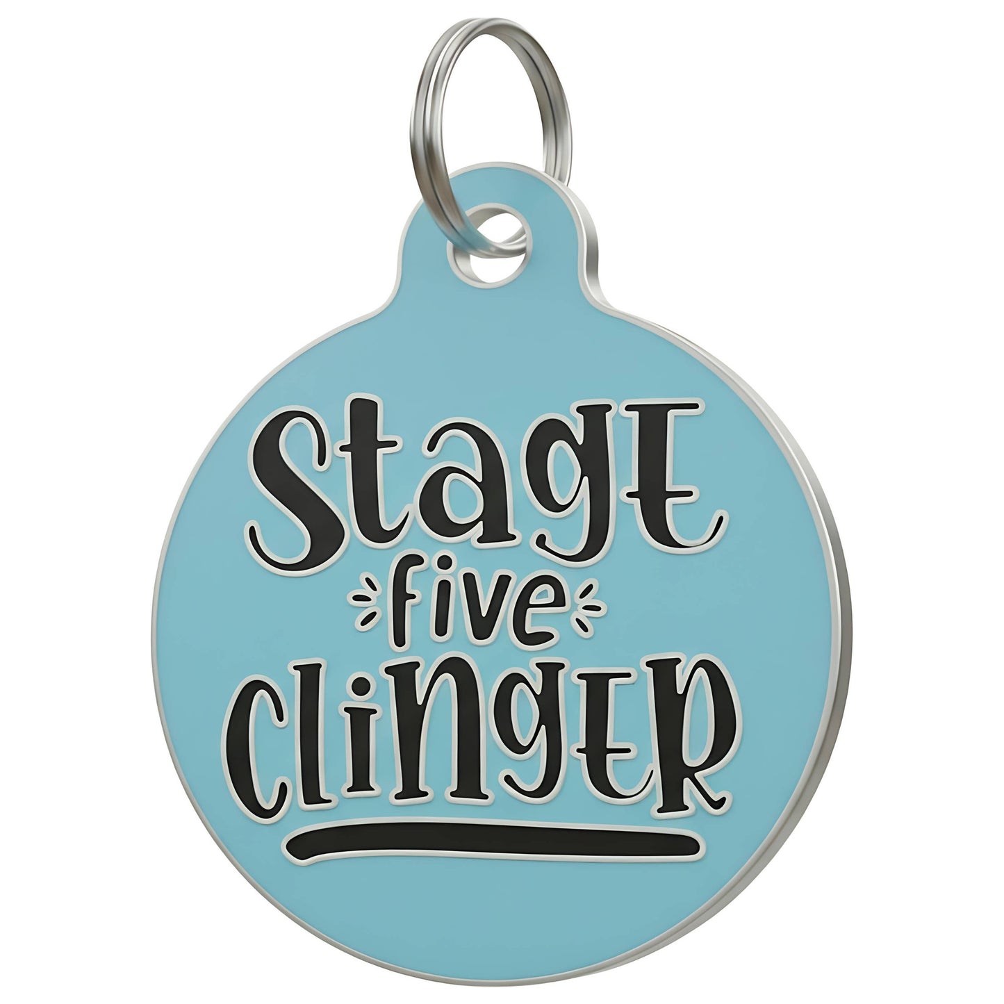 Funny Dog Charm & Pet ID Tag - Stage 5 Clinger *Blue: Small / Collar Charm (Blank Backside)