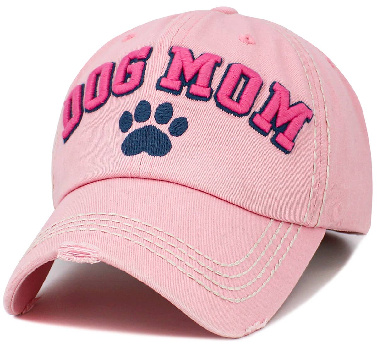 Dog Mom Paw Vintage Ballcap: BLK