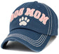 Dog Mom Paw Vintage Ballcap: BLK