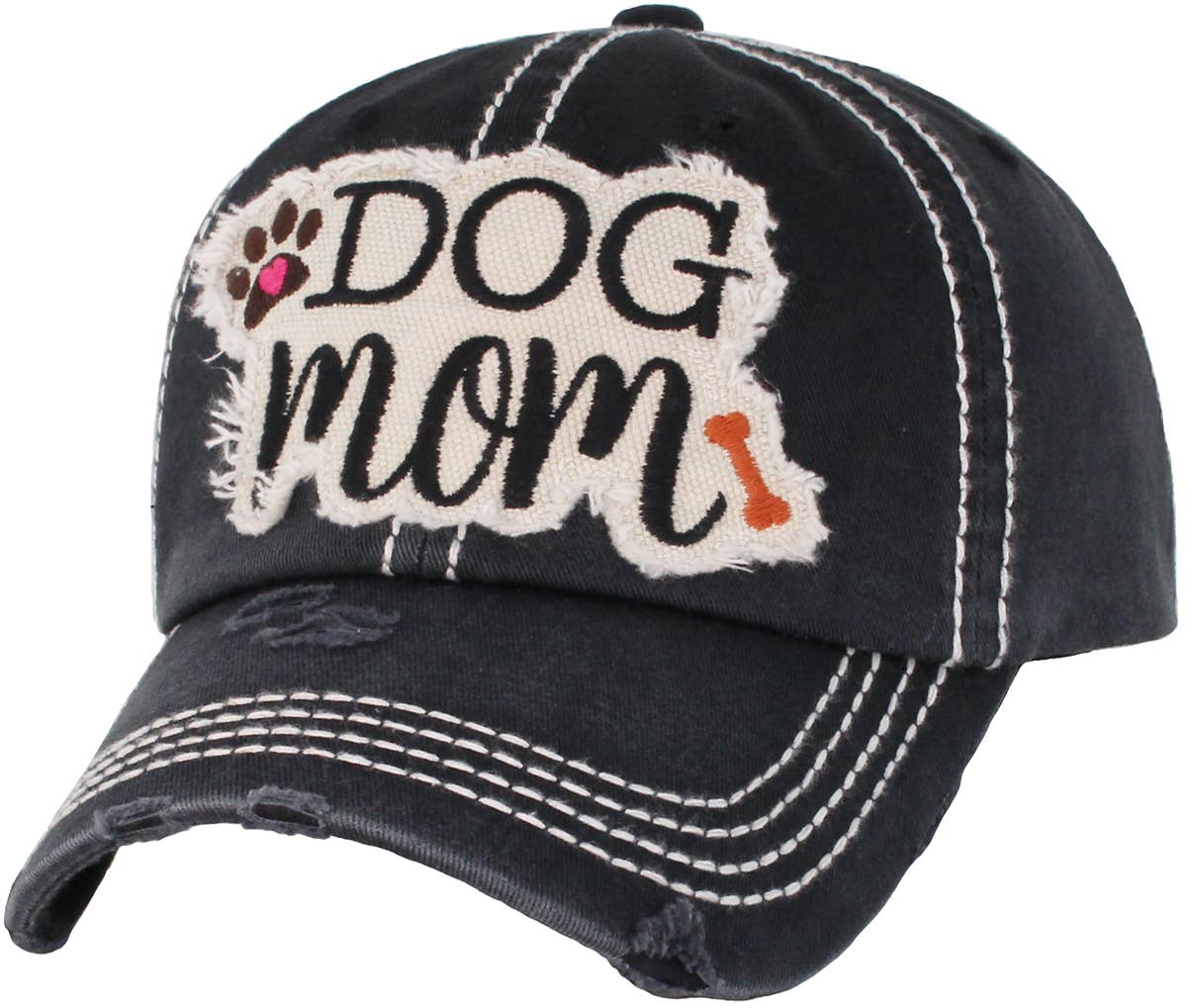 DOG MOM WASHED VINTAGE BALLCAP: STN